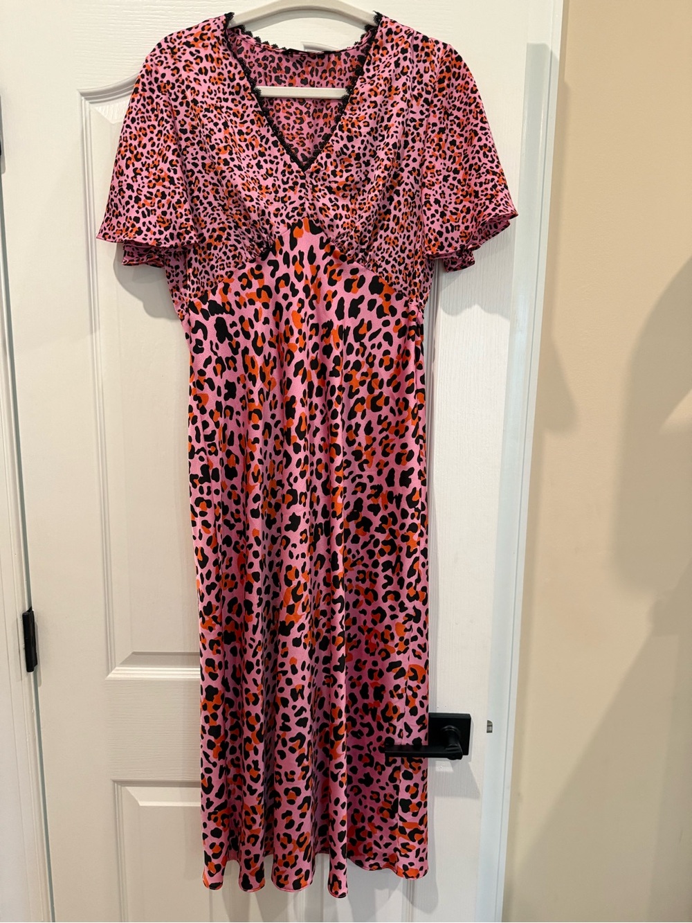 Pink Leopard Midi Dress - Bold Animal Print